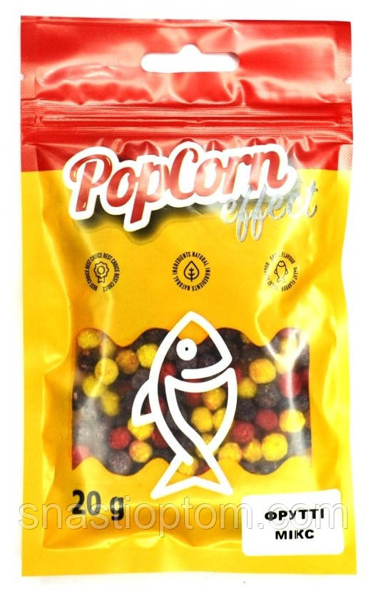 Повітряне тісто рибальське, пиляче, Start Fishing Pop Corn Effect, розмір 7мм, 20г, смак Мікс фрутті