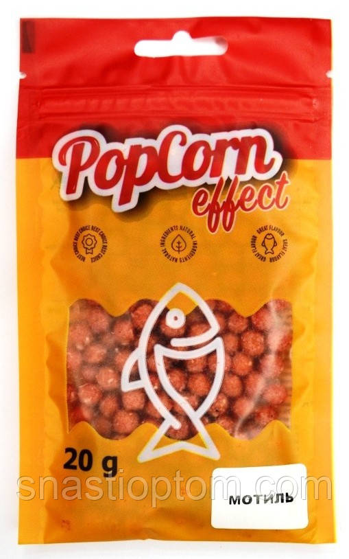 Рибальське повітряне тісто, пиляче, Start Fishing Pop Corn Effect, розмір 7мм, 20г, смак Мотиль