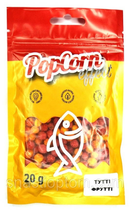 Рибальське повітряне тісто, пиляче, Start Fishing Pop Corn Effect, розмір 7мм, 20г, смак Тутті-Фрутті