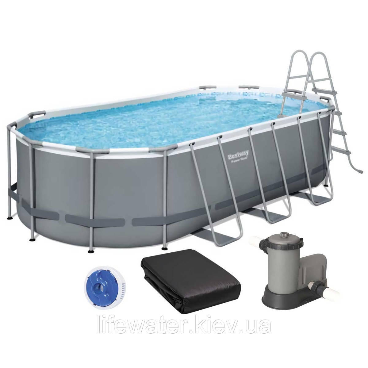 Bestway Каркасний басейн Bestway 56710 (549х274х122 см) з картриджним фільтром, драбиною та захисним тентом