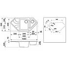 Світло-сіра кутова гранітна мийка 1000х500х225 Adamant SPIRIT, фото 7