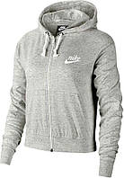 Толстовка женская Nike W NSW GYM VNTG HOODIE FZ серая CJ1694-063