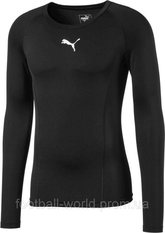 Термобелье футболка д/р Puma LIGA BASELAYER LONG SLEEVE MEN'S TEE черная 65592003 - фото 1 - id-p1825204945