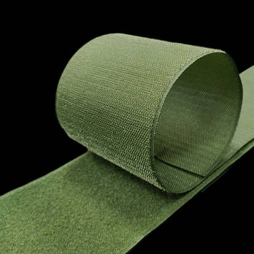 Липучка контактна  100 мм колір хакі (327)  стрічка-гачки та стрічка-петлі комплект з відповідною частиною loop/hook