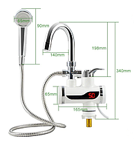 Бойлер Delimano з душем і екраном, Електричний водяний душ із краном, Проточний водонагрівач-душ, фото 2