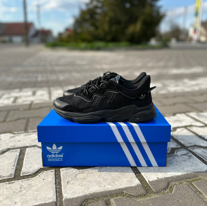 Чоловічі кросівки Adidas Ozweego Black взуття Адідас Озвіго чорні легкі на літо