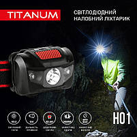 Ліхтарик LED налобний 100Lm 6500К 3*AAA червоний/чорний TLF-H01 Titanum, фото 4