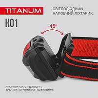 Ліхтарик LED налобний 100Lm 6500К 3*AAA червоний/чорний TLF-H01 Titanum, фото 7