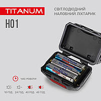Ліхтарик LED налобний 100Lm 6500К 3*AAA червоний/чорний TLF-H01 Titanum, фото 9