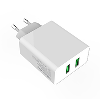 Зарядний пристрій мережевий 2USB 3,0A QC 36W білий ColorWay CW-CHS017Q-WT, фото 7