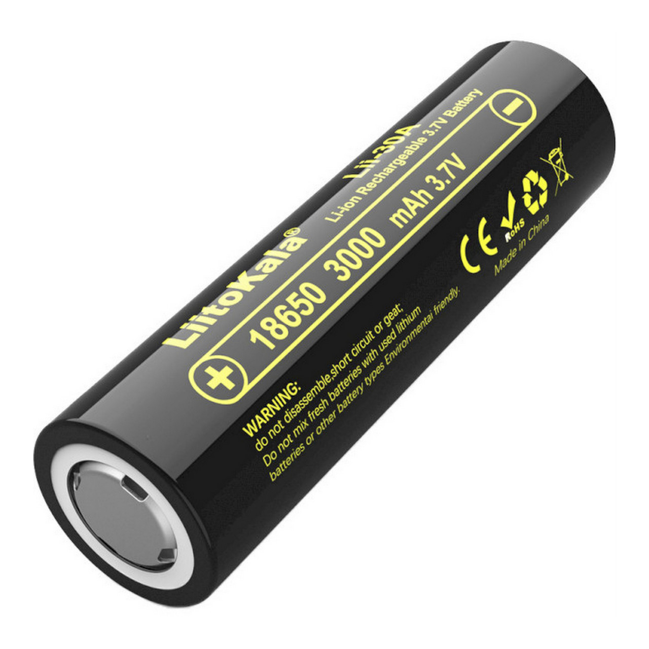 Акумулятор 18650 3000mAh LiitoKala Li-Ion Lii-30A (без захисту) 15 А
