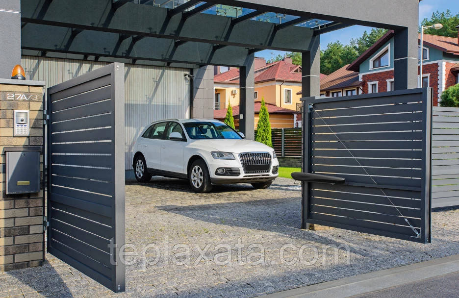 ALUMIX Відкривні алюмінієві ворота без автоматики 3500*2000 мм