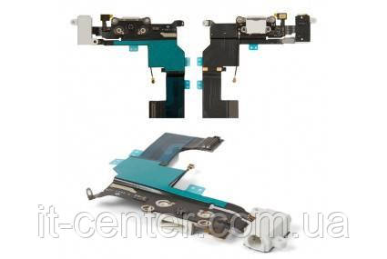 Шлейф (Flat cable) iPhone 5S з роз'ємом зарядки, з роз'ємом навушників, з мікрофоном білий
