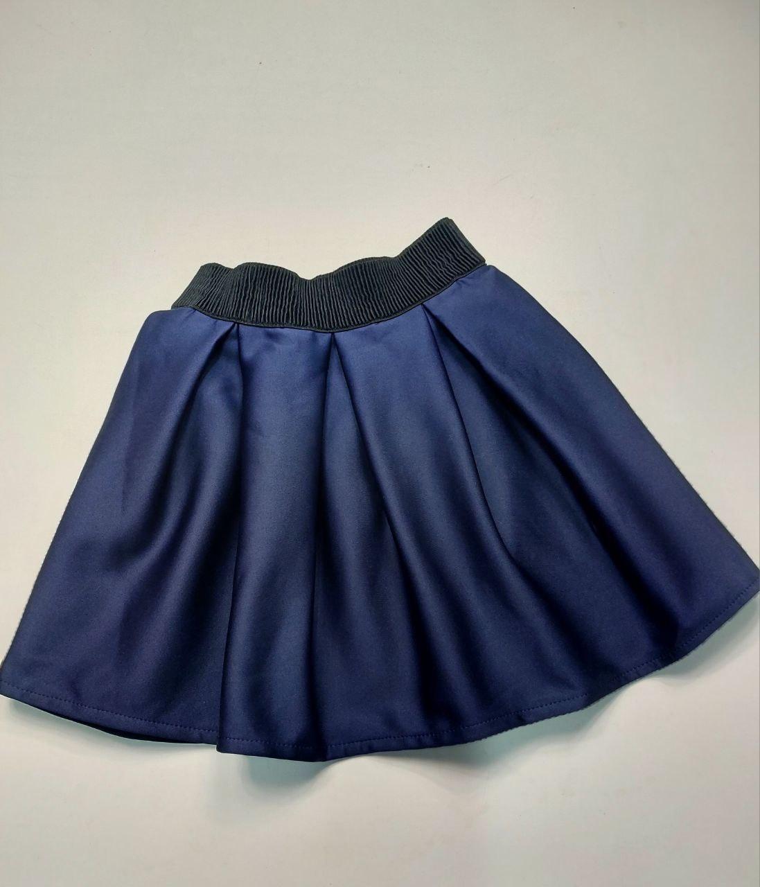 Шкільна спідничка на дівчинку, на зріст 128, 134 см, тканина неопрен, темно синій