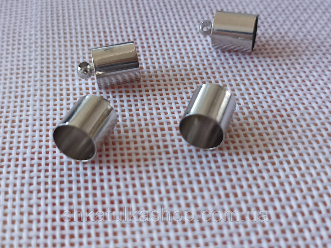 Ковпачок кінцевик для бісерного джгута або шнура, 8мм, срібло, фото 1