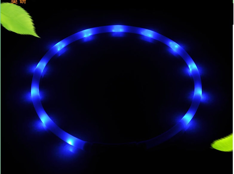 LED нашийник світлодіодний для собак з USB зарядкою 20-35 см Синій, фото 1