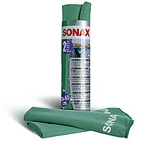 Набір серветок для скла, дзеркал, пластику з мікрофібри 40х40 см 2 шт SONAX Microfibre Cloth Plus (416541)
