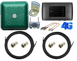 4G Комплект для інтернету Модем ZTE MF920U 3G/4G Wi-Fi Router Black з антеною MIMO ENERGY Green