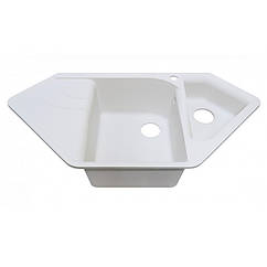 Біла кутова гранітна мийка 1000х500х225 Adamant SPIRIT