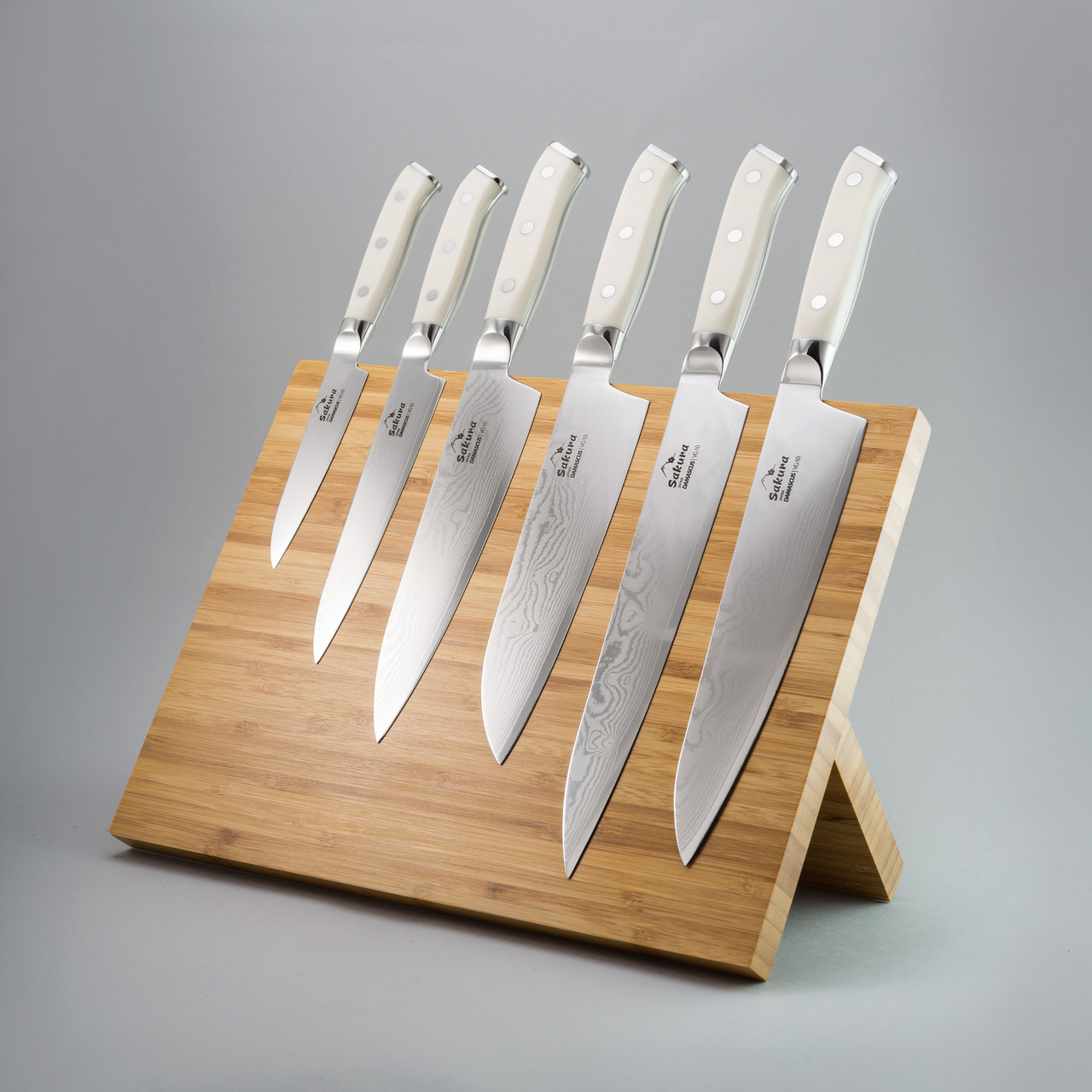 Набір ножів з дамаської сталі Ivory corian 6 од Sakura