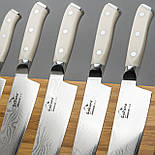 Набір ножів з дамаської сталі Ivory corian 6 од Sakura, фото 4