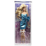 Лялька Barbie Look City Shine блакитне металеве плаття блондинка (CJF49), фото 2