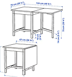 PINNTORP Стіл-стулка, світло-коричневий/білий морилка,67/124х75 см, 705.294.65, фото 2
