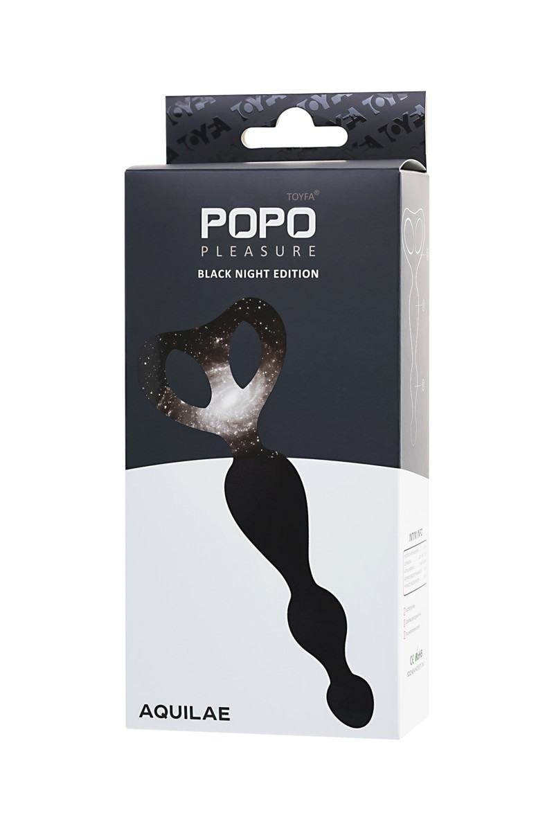 Анальний стимулятор Popo Pleasure By Toyfa Aquilae, силікон, чорний, 18 см, ø 3 см, фото 1