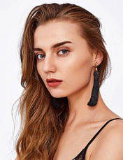 Жіночі довгі сережки-пензля Saint Laurent, фото 2