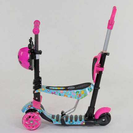 Самокат із сидінням і з ручкою Best Scooter 5в1 61080 Платформа та колеса святяться. Сонечко Сонечко, фото 2