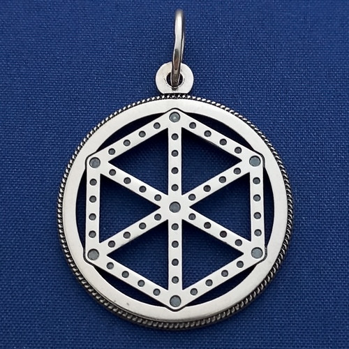 Срібний оберіг символ Перуна – слов'янський амулет зі срібла 925 проби (30 мм, 6.44 г)