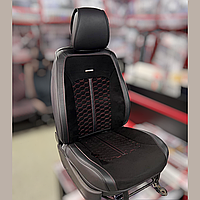 Универсальные каркасные накидки 3D на сиденья автомобиля, модель Stalker Чорные (комплект на передние сиденья)