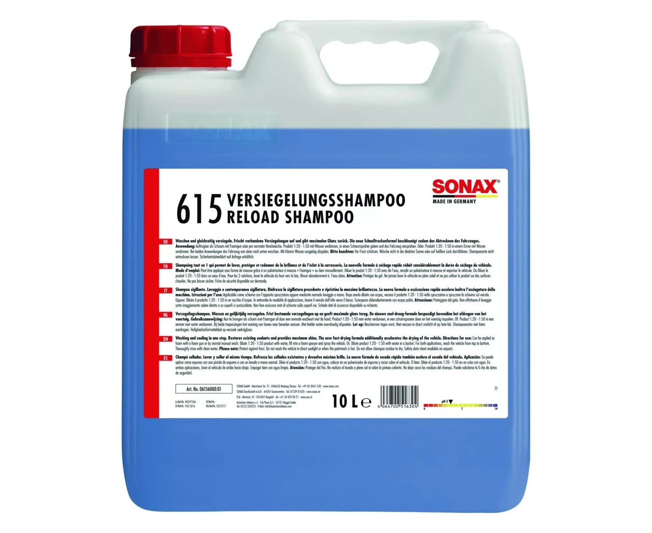 Автошампунь для ручного миття з відновлюючим та захисним ефектом SONAX PROFILINE Reload Shampoo 10 л
