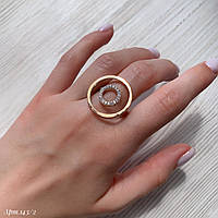 Серебряное кольцо с золотом Концентрические круги