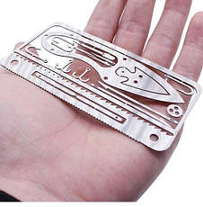 Мультитул кредитка виживальника Survival Multitool Card 17в1, фото 5