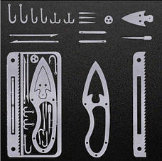 Мультитул кредитка виживальника Survival Multitool Card 17в1, фото 6