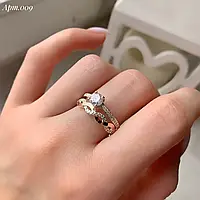 Серебряное кольцо с золотом