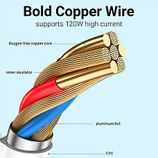 Кабель Type-C (120W) Turbo Quick Charger Data Cable 6A, фото 5