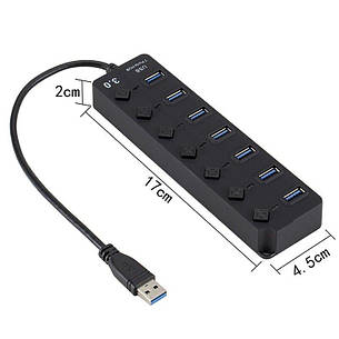USB-розгалужувач 7 Port USB Hub 3.0, фото 3
