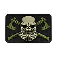 Нашивка M-Tac Bearded Skull 3D ПВХ, Olive, ПВХ