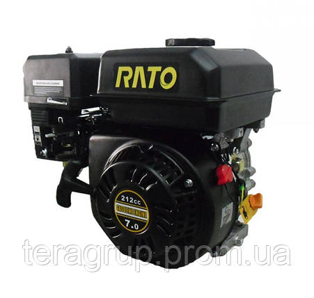 Двигун горизонтального типу, 212 мл, 5,1 кВт (7л.с.)/1800 об./хв, з пониженою лінією.редуктора. 3,6 л,17 кг Rato R210MH, фото 2