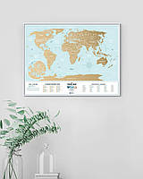 Скретч карта мира "Travel Map Holiday Lagoon World" (рама)