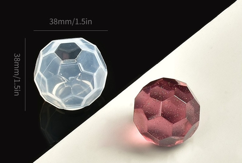Силіконовий молд, форма, Куля багатогранна, 3,8 см, фото 1