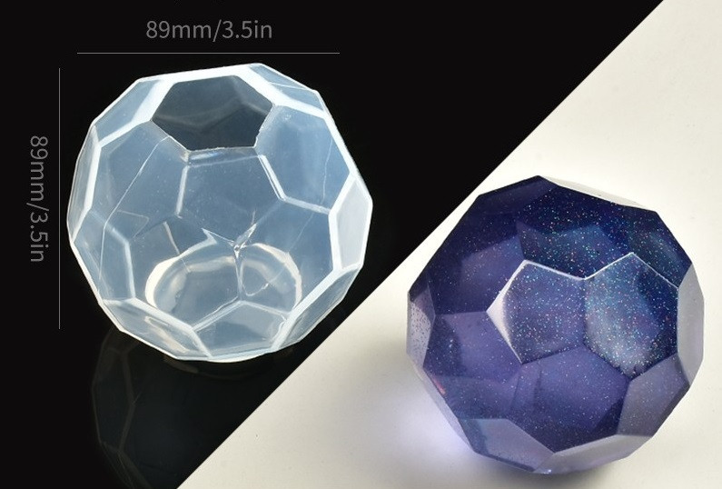 Силіконовий молд, форма, Куля багатогранна, 9 см, фото 1