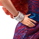 Лялька Barbie Руда блакитне металеве плаття — Look City Shine, фото 6