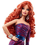Лялька Barbie Руда блакитне металеве плаття — Look City Shine, фото 5