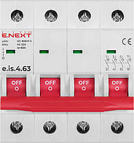 Вимикач навантаження E.NEXT e.is.4.63 4p 63А для DIN-рейки, 6000V, 4 модулі, фото 2