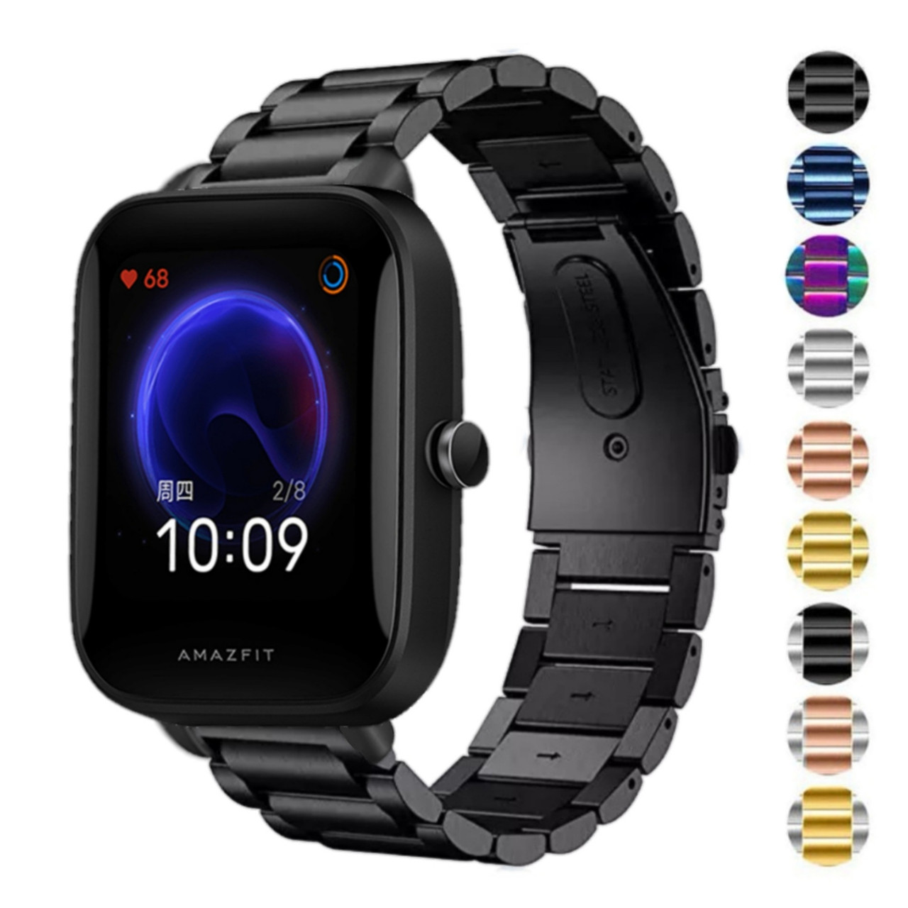 Ремінець для Xiaomi Amazfit Bip U / Bip U PRO металевий Чорний