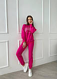 Малиновий жіночий спортивний костюм із турецької двонитки "Los Angeles", фото 2