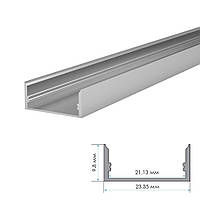 Профиль накладной алюминиевый для светодиодной ленты 2 метра ПФ-25